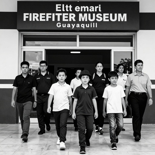 Prefectura del Guayas lleva a 40 niños de La Pradera al Museo del Bombero