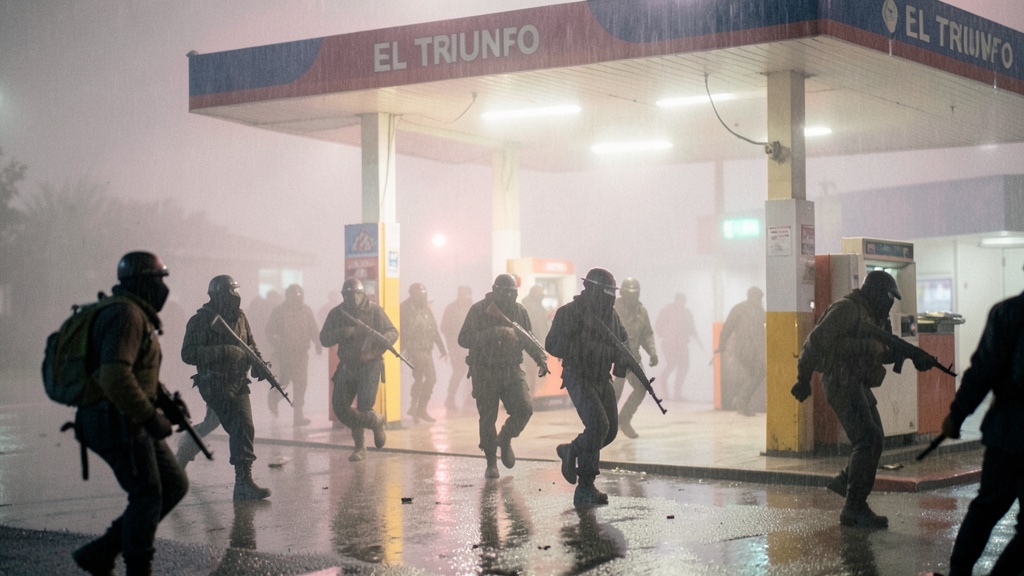 El Triunfo: Asaltan a tres policías en gasolinera y les roban armas