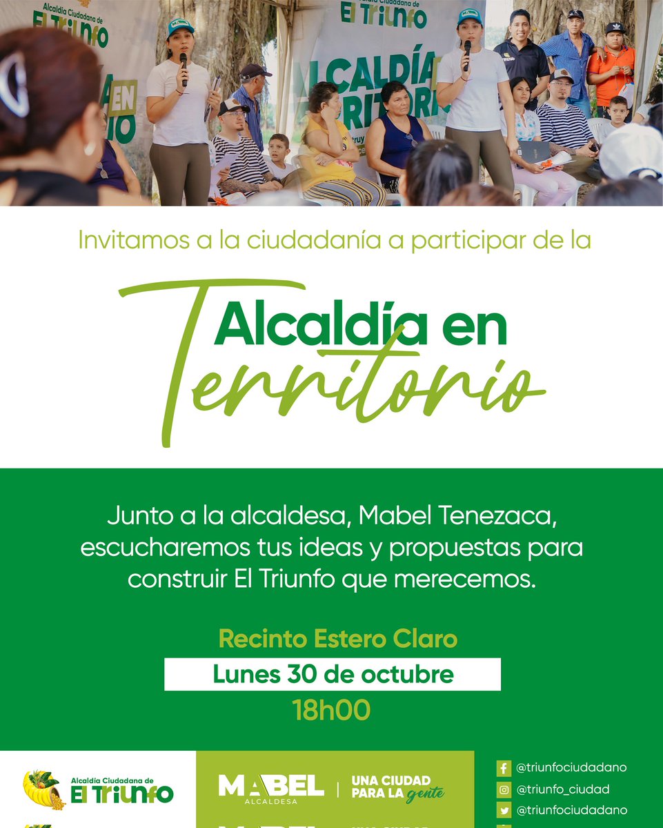 El Triunfo: Alcaldesa convoca a vecinos al conversatorio en Estero Claro