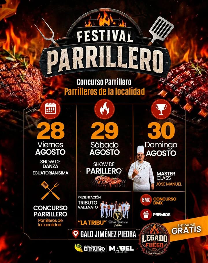 El Triunfo celebra su primer Festival Parrillero 'Legado de Fuego' con entrada libre
