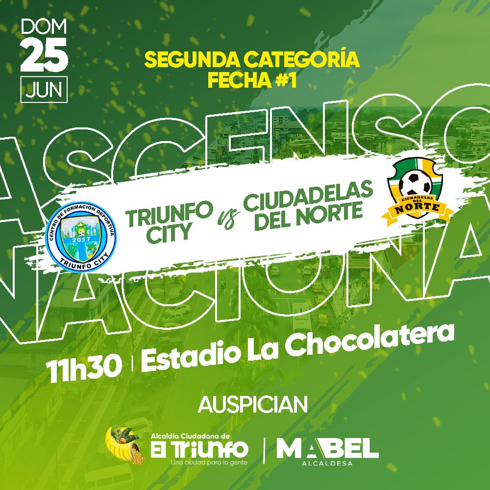 El Triunfo celebra el Ascenso Nacional con partido entre City y Ciudadelas del Norte