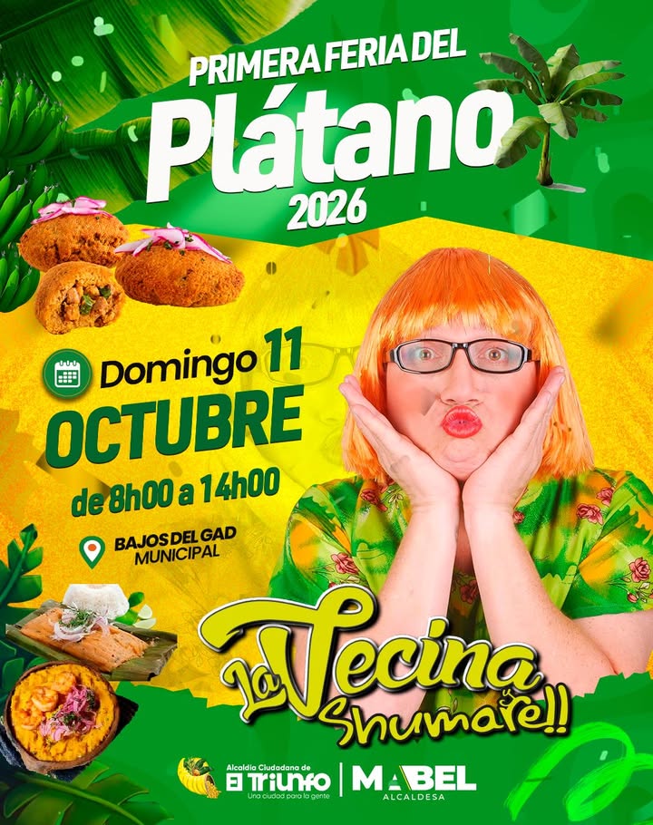 El Triunfo: La Primera Feria del Plátano se celebra este domingo en Bajos del GAD